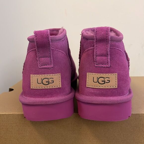 UGG Classic Ultra Mini Booties Mangosteen USA Women Size 10/UK 8/EU 41 - Picture 11 of 15